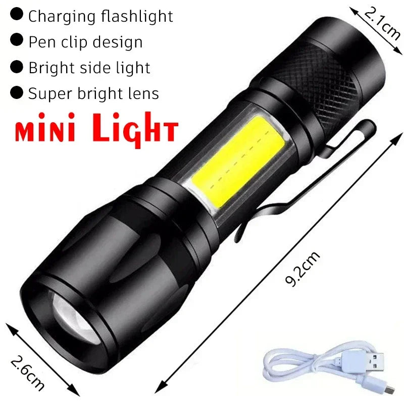 100000LM Super Bright Led Flashlights Rechargeable LED Torch Long Range Tactical Lamp for Outdoor Waterproof Camping Lantern